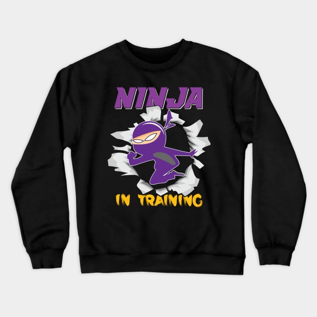 Ninja in Training Karate Gifts for Boys Kids Crewneck Sweatshirt by aneisha